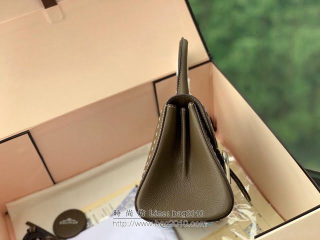 DELVAUX女包 德爾沃比利時單肩包 純手工蜜蠟縫線 德爾沃女手提包 女手拎包 DF0020手縫大象灰 Delvaux斜挎包  fcs1391